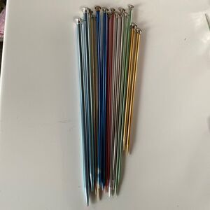 Lot of 7 Pair of Aluminum Knitting Needles